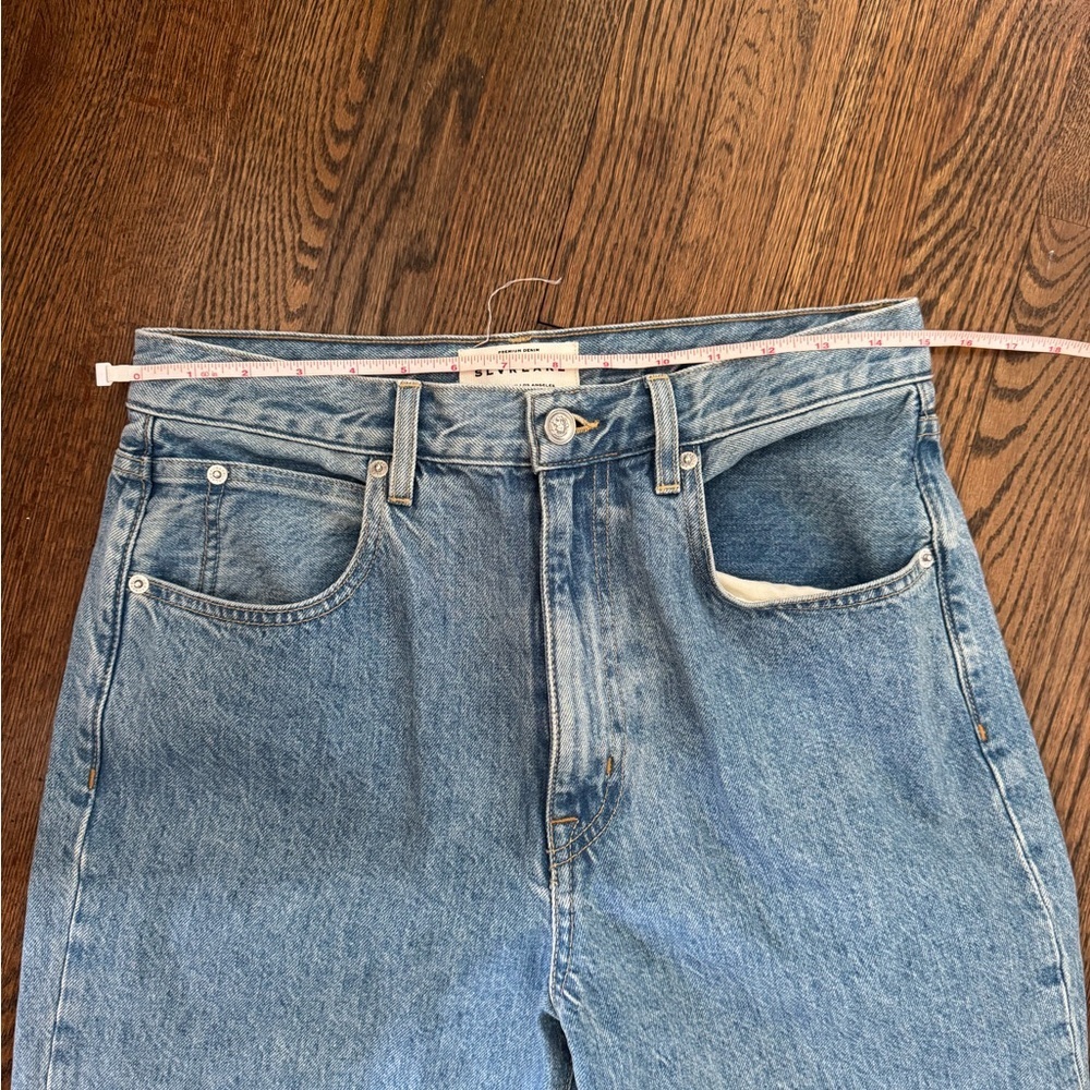 SLVRLAKE High-Rise Cropped Straight-Leg Jeans in Classic Blue - Picture 14 of 15